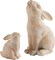 Set of 2 Easter Bunny Figurines, White and Khaki Resin Rabbit Statue, Rabbit Figurines for Spring, Bunny Decorations Easter Ornaments for Home Shelf Coffee Table Decor Gift